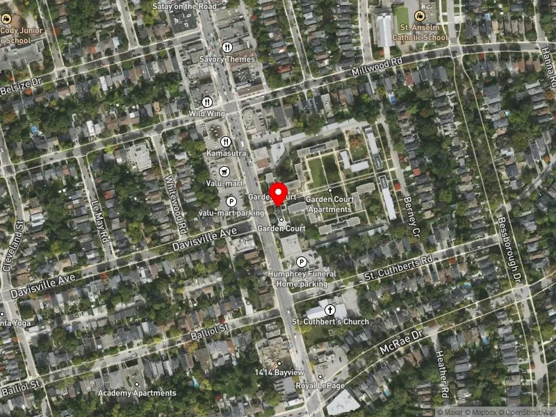 RentSafeTO apartment evaluation satellite view of 1477 BAYVIEW AVE in Don Valley West, Toronto