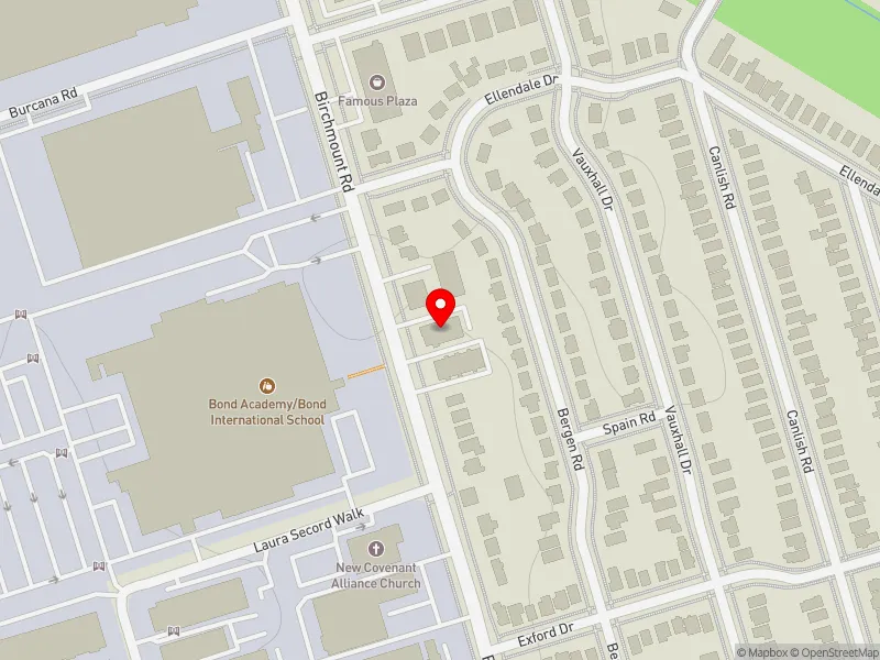 RentSafeTO apartment evaluation map view of 1477 BIRCHMOUNT RD in Scarborough Centre, Toronto