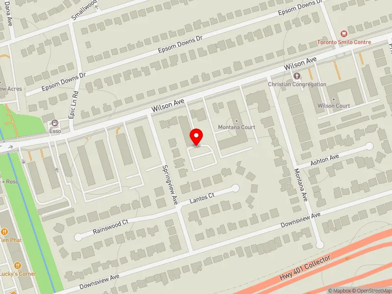 RentSafeTO apartment evaluation map view of 1477 WILSON AVE in York Centre, Toronto