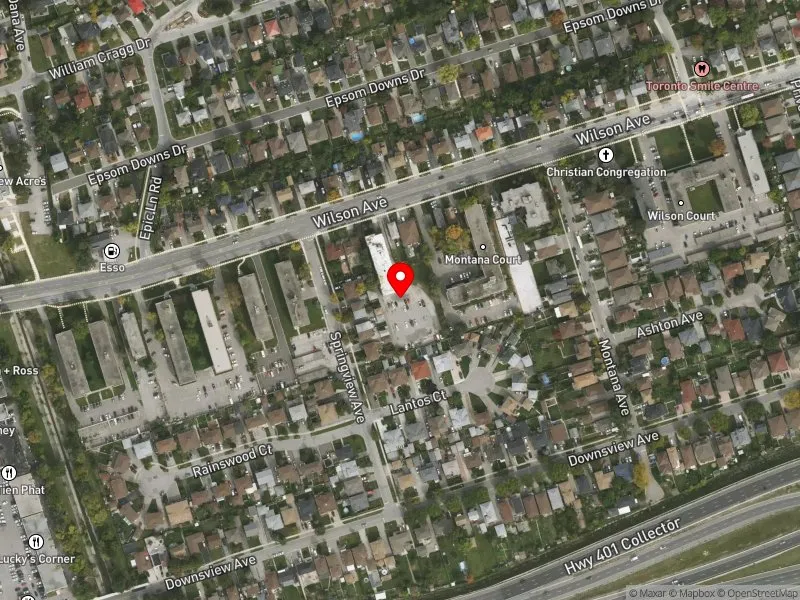 RentSafeTO apartment evaluation satellite view of 1477 WILSON AVE in York Centre, Toronto