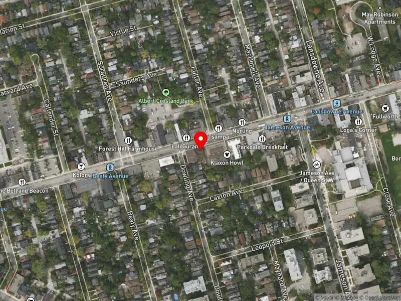 RentSafeTO apartment evaluation satellite view of 1479 QUEEN ST W in Parkdale-High Park, Toronto