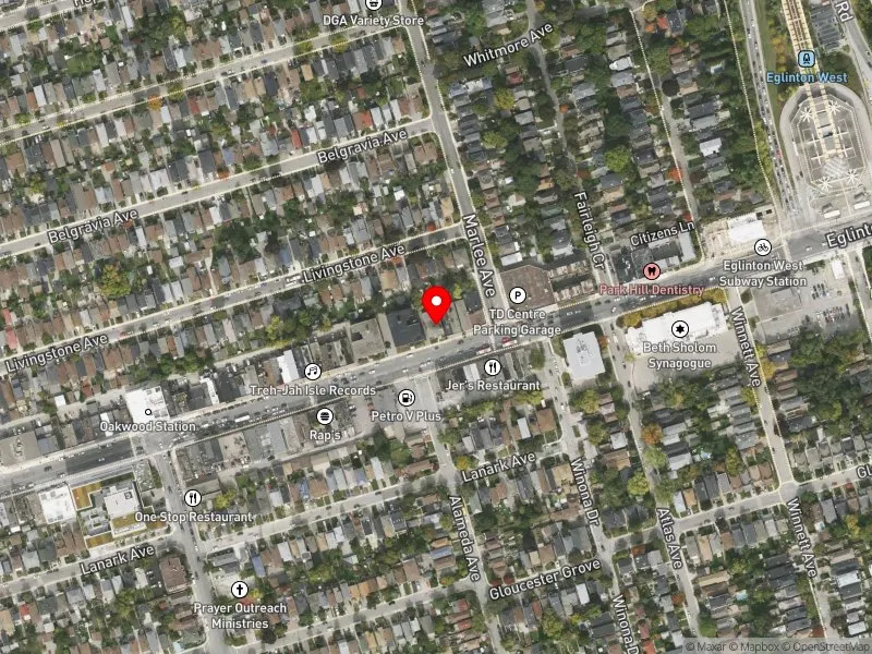 RentSafeTO apartment evaluation satellite view of 1480 EGLINTON AVE W in Eglinton-Lawrence, Toronto