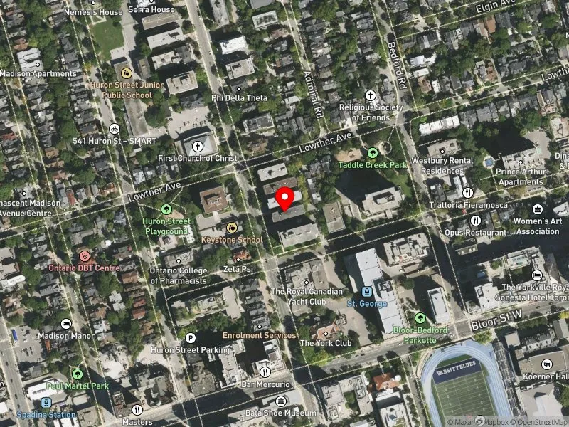 RentSafeTO apartment evaluation satellite view of 149 ST GEORGE ST in University-Rosedale, Toronto