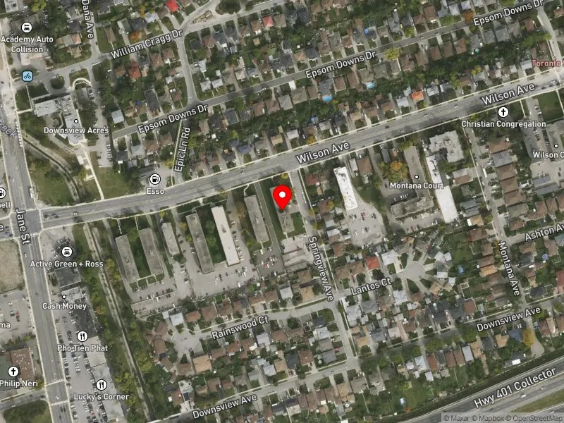 RentSafeTO apartment evaluation satellite view of 1491 WILSON AVE in York Centre, Toronto
