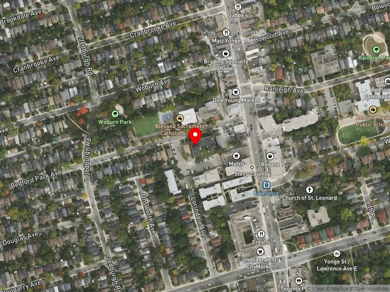 RentSafeTO apartment evaluation satellite view of 15 BEDFORD PARK AVE in Eglinton-Lawrence, Toronto