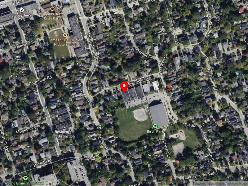 RentSafeTO apartment evaluation satellite view of 15 BIRCHLEA AVE in Etobicoke-Lakeshore, Toronto