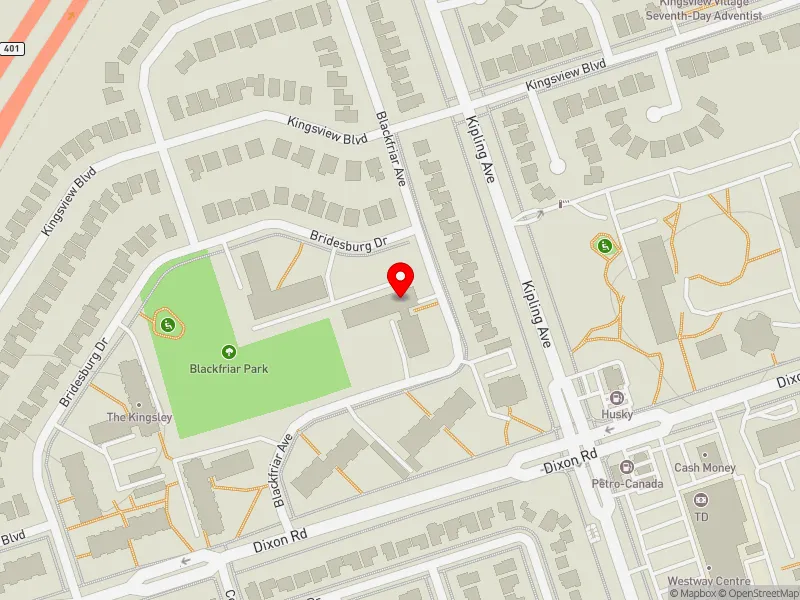 RentSafeTO apartment evaluation map view of 15 BRIDESBURG DR in Etobicoke North, Toronto