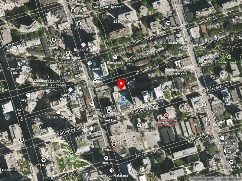 RentSafeTO apartment evaluation satellite view of 15 DUNDONALD ST in Toronto Centre, Toronto