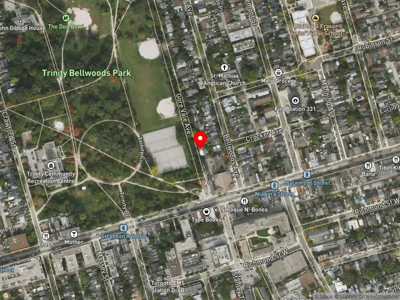 RentSafeTO apartment evaluation satellite view of 15 GORE VALE AVE in Spadina-Fort York, Toronto