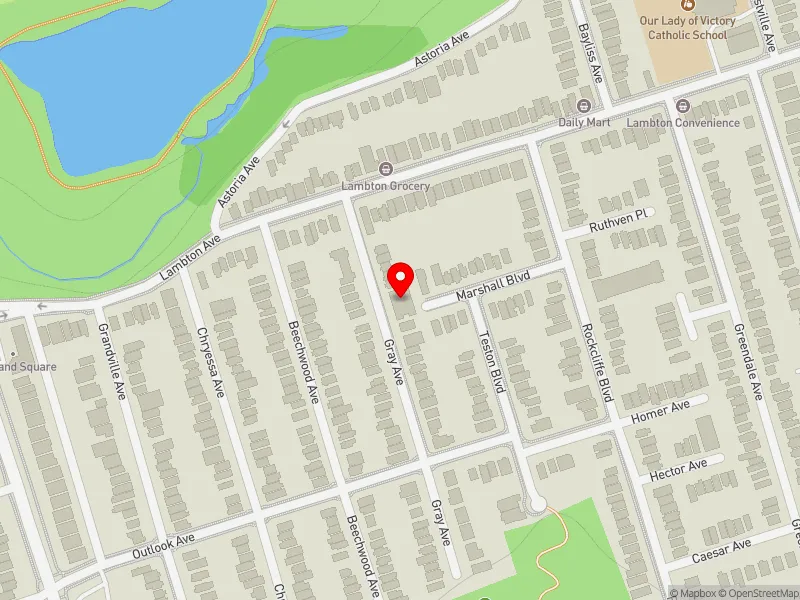 RentSafeTO apartment evaluation map view of 15 GRAY AVE in York South-Weston, Toronto