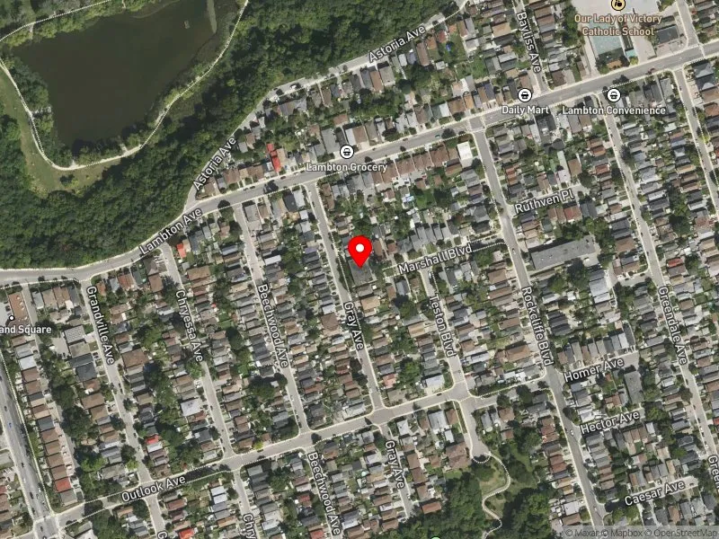 RentSafeTO apartment evaluation satellite view of 15 GRAY AVE in York South-Weston, Toronto