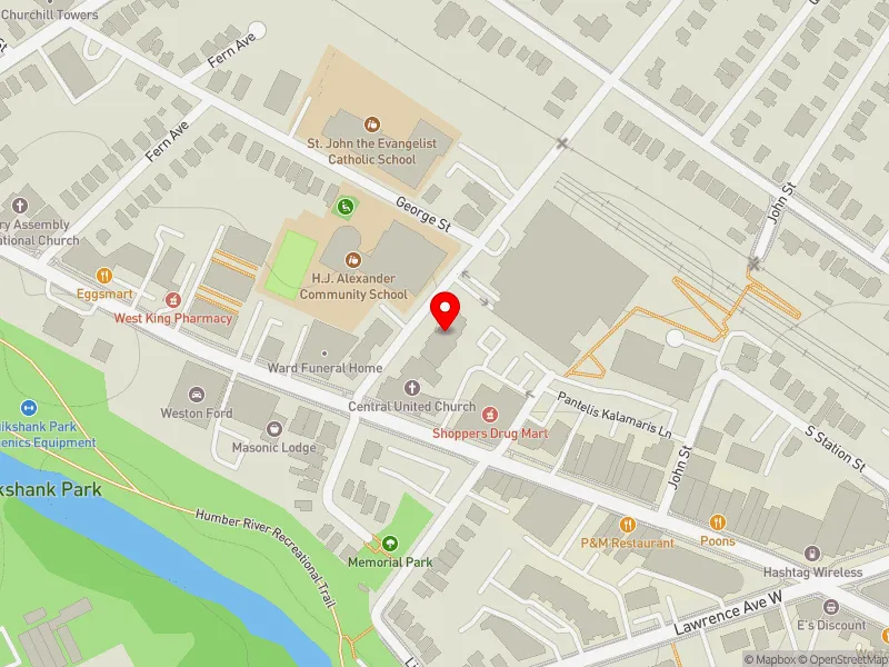 RentSafeTO apartment evaluation map view of 15 KING ST in York South-Weston, Toronto