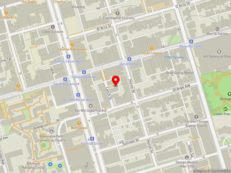 RentSafeTO apartment evaluation map view of 15 LARCH ST in Spadina-Fort York, Toronto