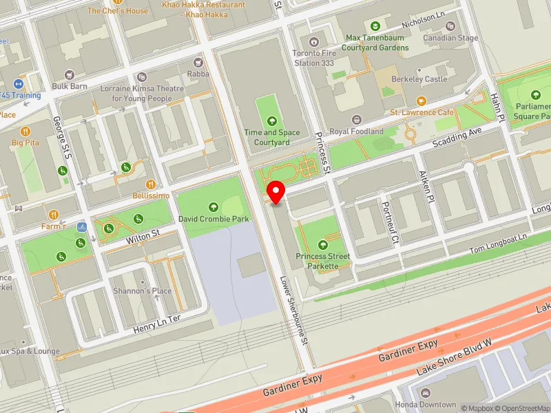 RentSafeTO apartment evaluation map view of 15 SCADDING AVE in Spadina-Fort York, Toronto
