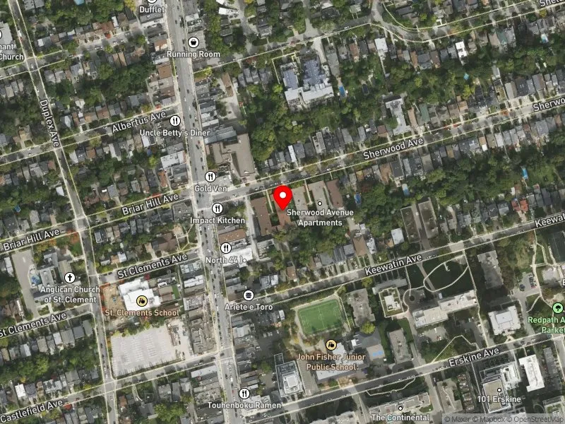 RentSafeTO apartment evaluation satellite view of 15 SHERWOOD AVE in Don Valley West, Toronto