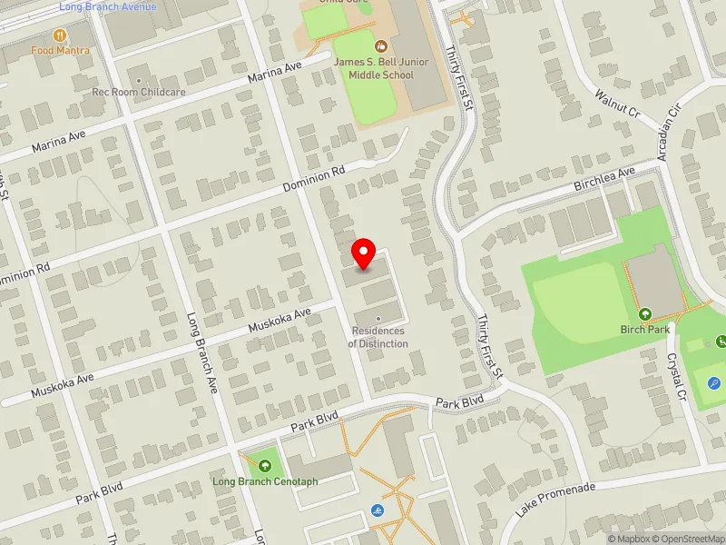 RentSafeTO apartment evaluation map view of 15 THIRTY THIRD ST in Etobicoke-Lakeshore, Toronto