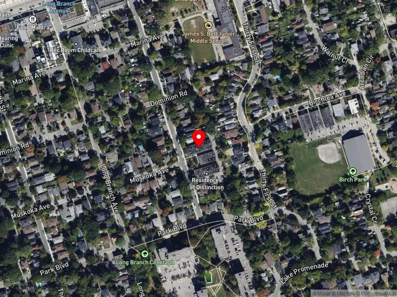 RentSafeTO apartment evaluation satellite view of 15 THIRTY THIRD ST in Etobicoke-Lakeshore, Toronto