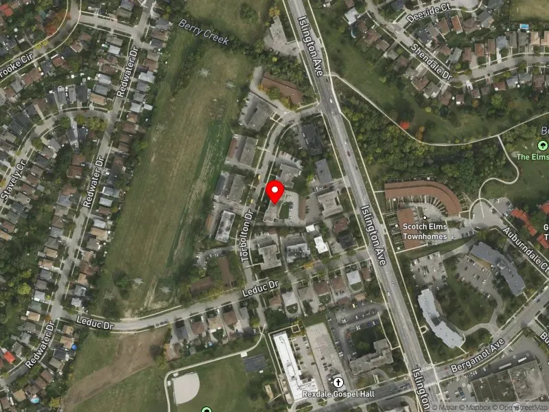 RentSafeTO apartment evaluation satellite view of 15 TORBOLTON DR in Etobicoke North, Toronto