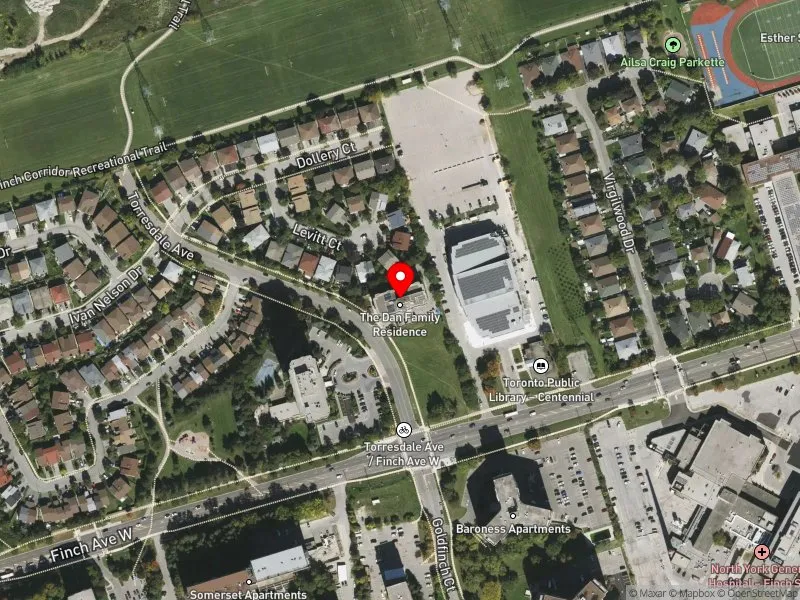 RentSafeTO apartment evaluation satellite view of 15 TORRESDALE AVE in York Centre, Toronto