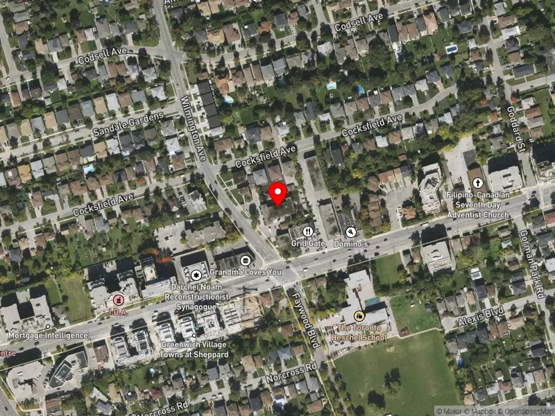 RentSafeTO apartment evaluation satellite view of 15 WILMINGTON AVE in York Centre, Toronto