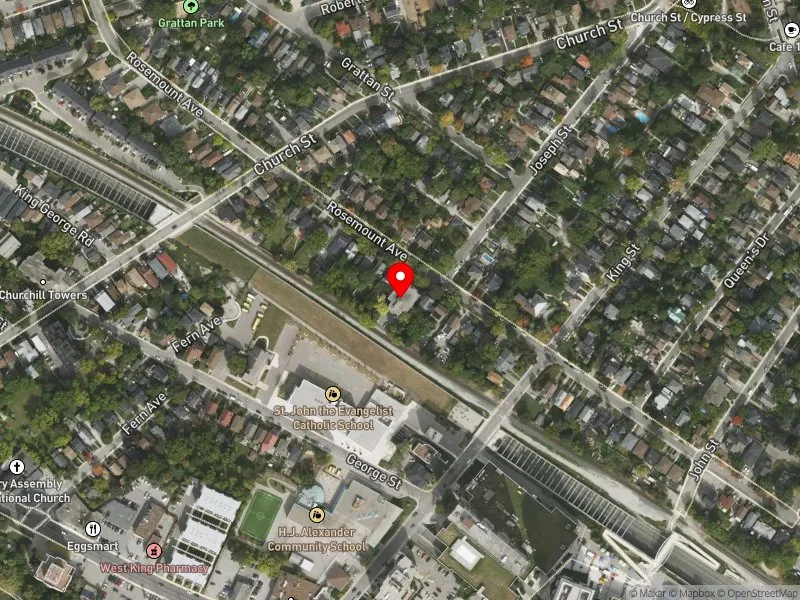 RentSafeTO apartment evaluation satellite view of 150 ROSEMOUNT AVE in York South-Weston, Toronto