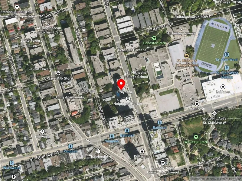 RentSafeTO apartment evaluation satellite view of 1500 BATHURST ST in Toronto-St. Paul's, Toronto