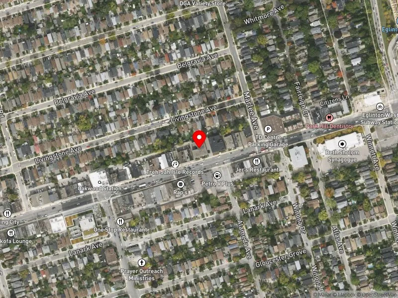 RentSafeTO apartment evaluation satellite view of 1500 EGLINTON AVE W in Eglinton-Lawrence, Toronto