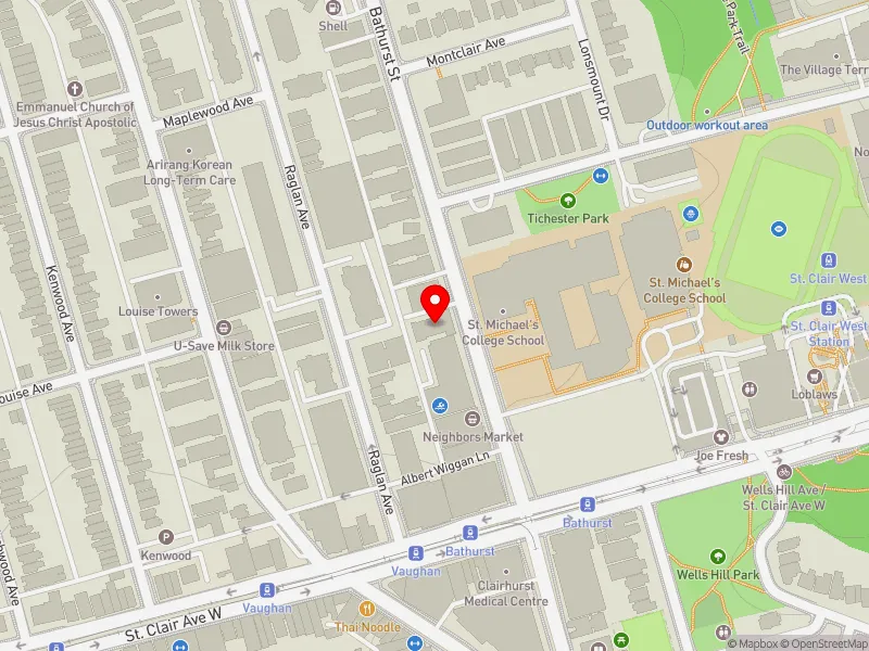RentSafeTO apartment evaluation map view of 1510 BATHURST ST in Toronto-St. Paul's, Toronto