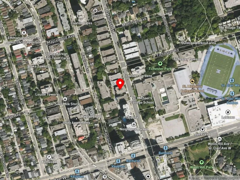 RentSafeTO apartment evaluation satellite view of 1516 BATHURST ST in Toronto-St. Paul's, Toronto