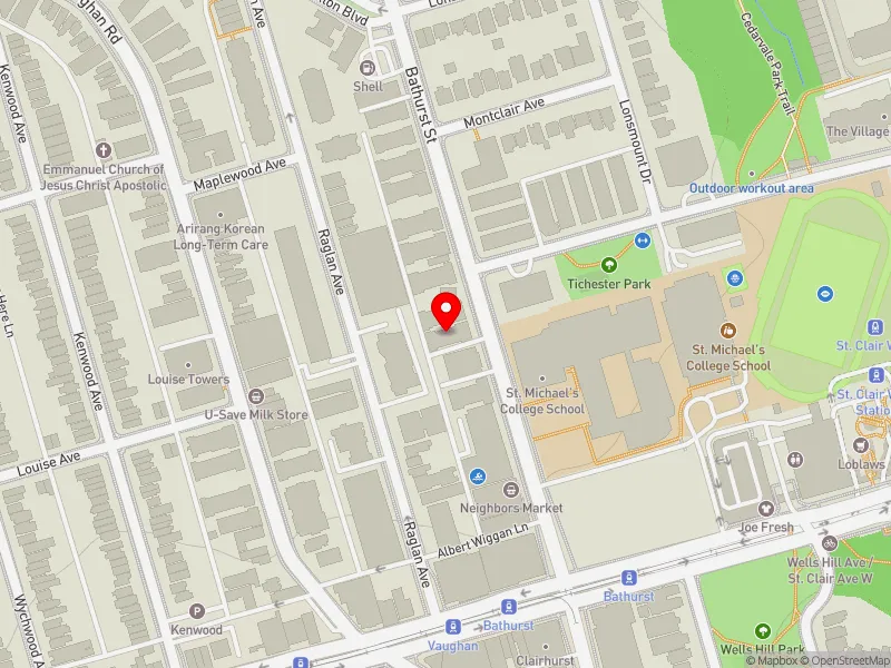 RentSafeTO apartment evaluation map view of 1520 BATHURST ST in Toronto-St. Paul's, Toronto