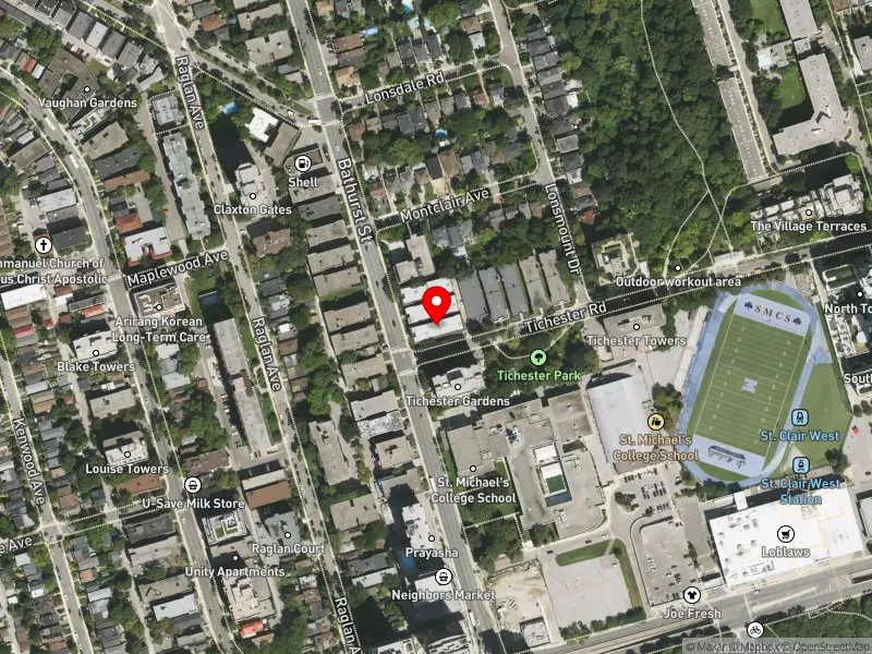 RentSafeTO apartment evaluation satellite view of 1531 BATHURST ST in Toronto-St. Paul's, Toronto