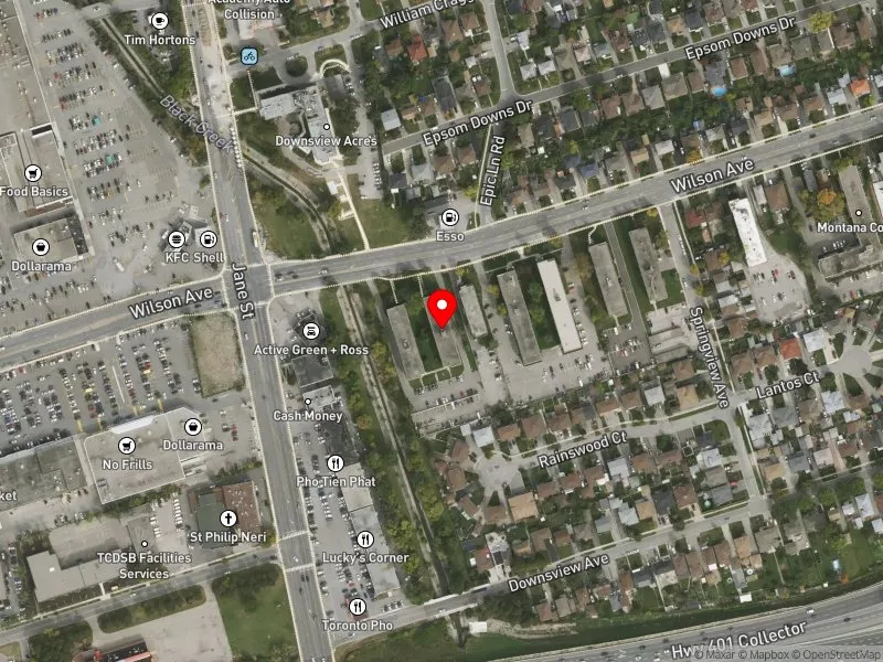 RentSafeTO apartment evaluation satellite view of 1533 WILSON AVE in York Centre, Toronto