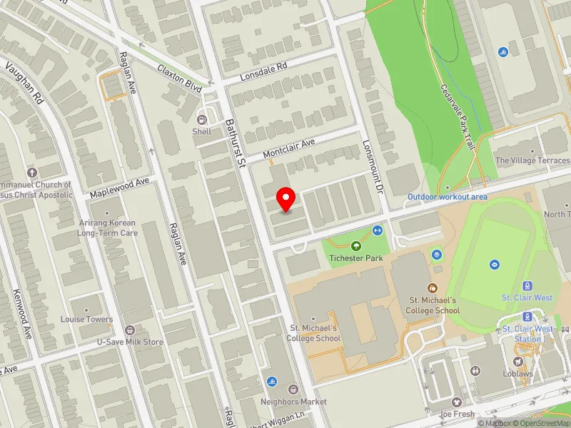 RentSafeTO apartment evaluation map view of 1535 BATHURST ST in Toronto-St. Paul's, Toronto