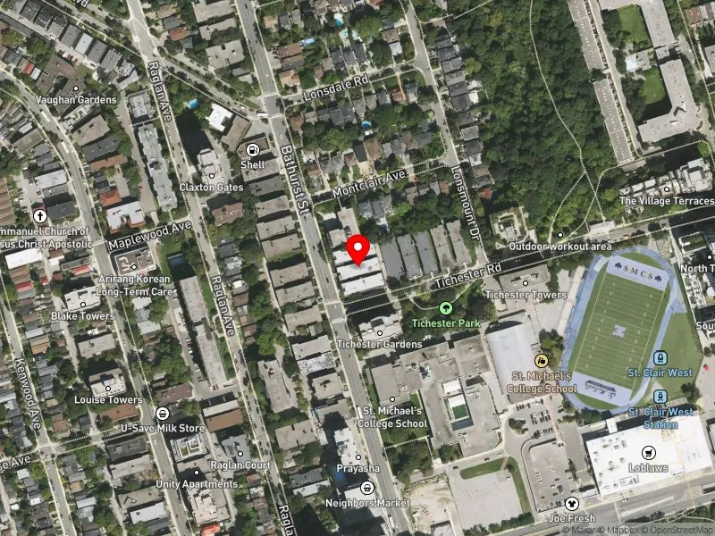RentSafeTO apartment evaluation satellite view of 1535 BATHURST ST in Toronto-St. Paul's, Toronto