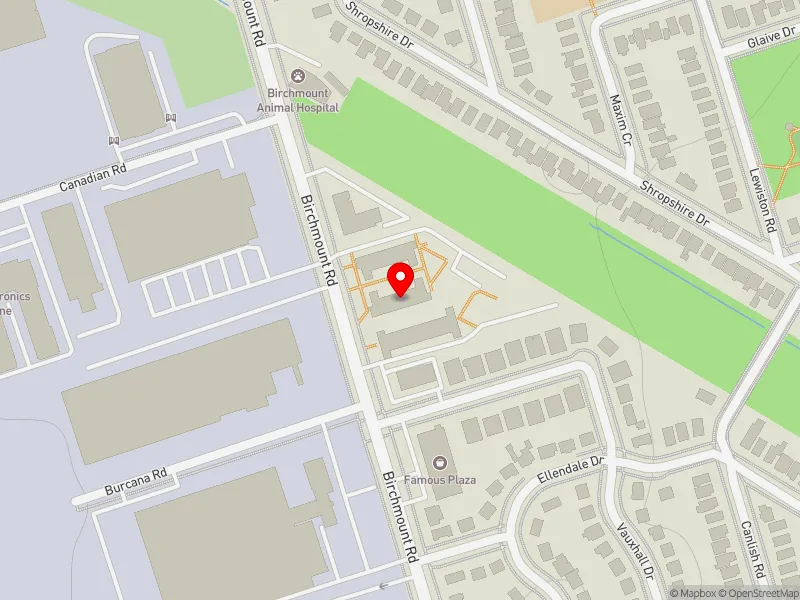 RentSafeTO apartment evaluation map view of 1535 BIRCHMOUNT RD in Scarborough Centre, Toronto