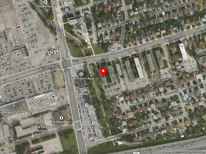 RentSafeTO apartment evaluation satellite view of 1537 WILSON AVE in York Centre, Toronto