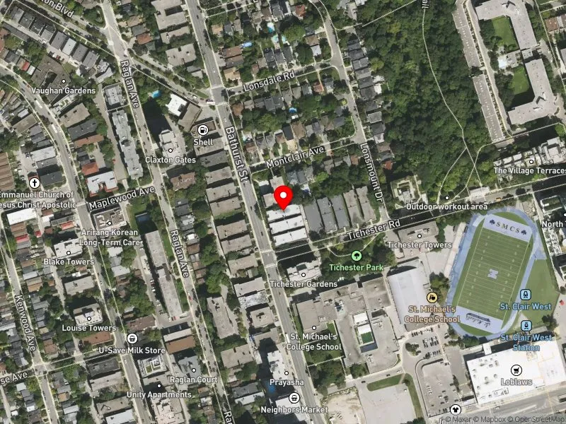 RentSafeTO apartment evaluation satellite view of 1539 BATHURST ST in Toronto-St. Paul's, Toronto