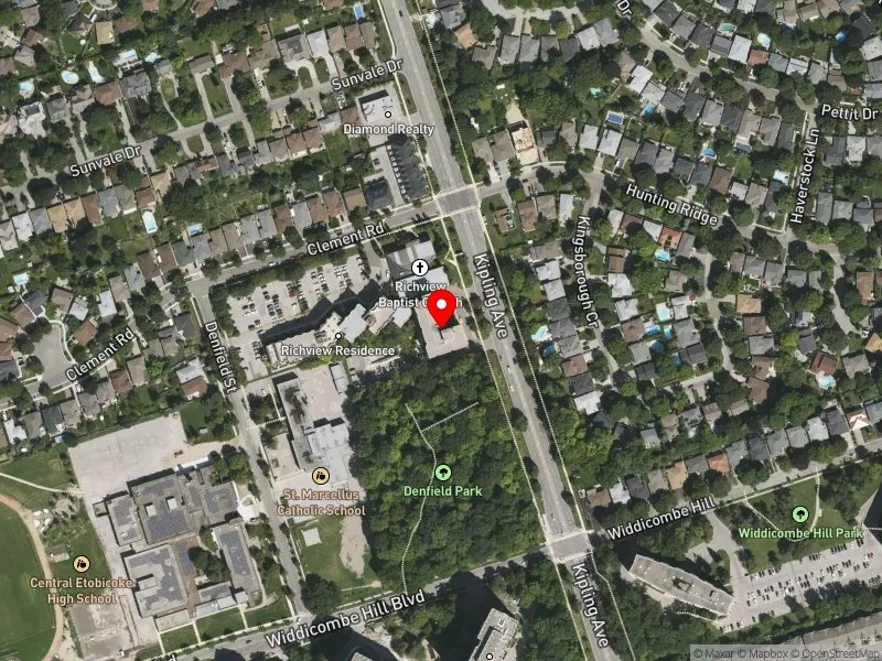 RentSafeTO apartment evaluation satellite view of 1540 KIPLING AVE in Etobicoke Centre, Toronto