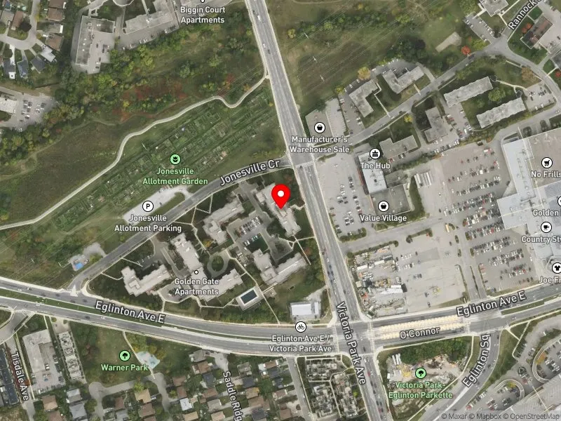 RentSafeTO apartment evaluation satellite view of 1540 VICTORIA PARK AVE in Don Valley East, Toronto
