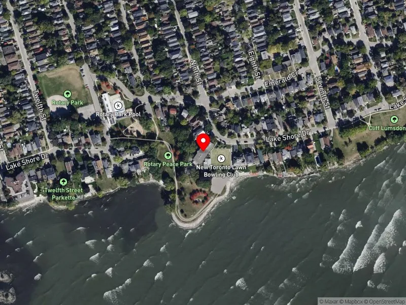 RentSafeTO apartment evaluation satellite view of 155 LAKE SHORE DR in Etobicoke-Lakeshore, Toronto
