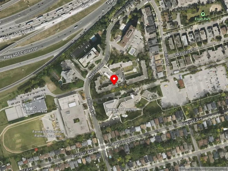 RentSafeTO apartment evaluation satellite view of 155 NEPTUNE DR in Eglinton-Lawrence, Toronto