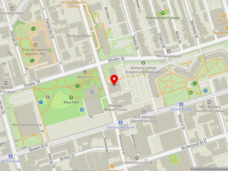 RentSafeTO apartment evaluation map view of 155 SHERBOURNE ST in Toronto Centre, Toronto