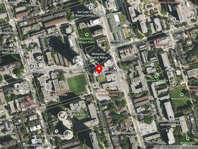 RentSafeTO apartment evaluation satellite view of 155 WELLESLEY ST E in Toronto Centre, Toronto