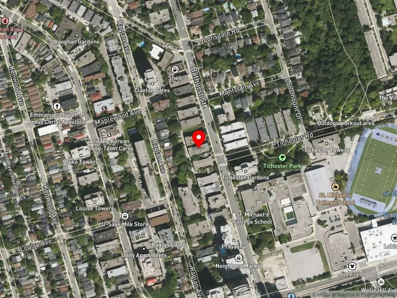 RentSafeTO apartment evaluation satellite view of 1554 BATHURST ST in Toronto-St. Paul's, Toronto
