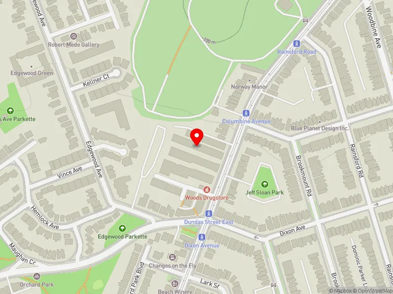 RentSafeTO apartment evaluation map view of 156 KINGSTON RD in Beaches-East York, Toronto