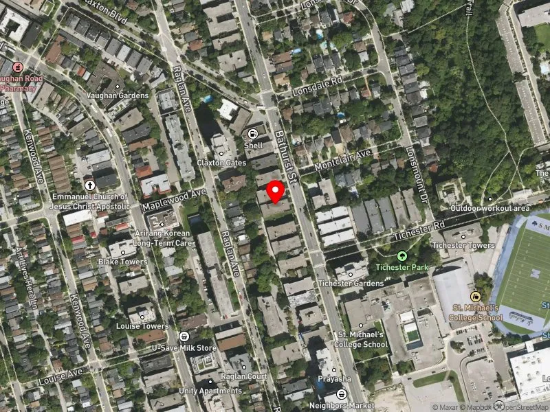 RentSafeTO apartment evaluation satellite view of 1570 BATHURST ST in Toronto-St. Paul's, Toronto