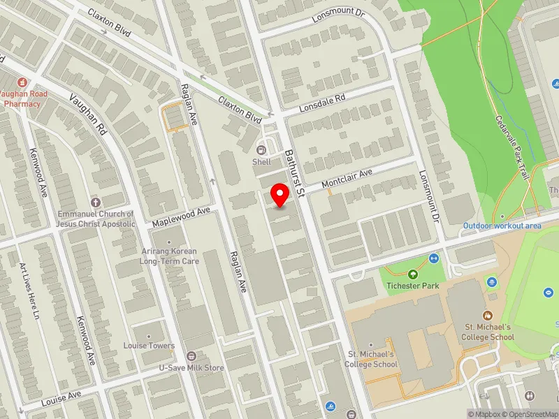 RentSafeTO apartment evaluation map view of 1574 BATHURST ST in Toronto-St. Paul's, Toronto