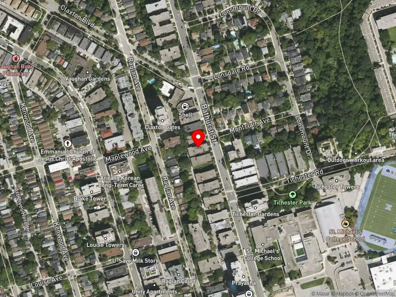 RentSafeTO apartment evaluation satellite view of 1574 BATHURST ST in Toronto-St. Paul's, Toronto