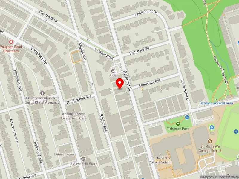RentSafeTO apartment evaluation map view of 1576 BATHURST ST in Toronto-St. Paul's, Toronto