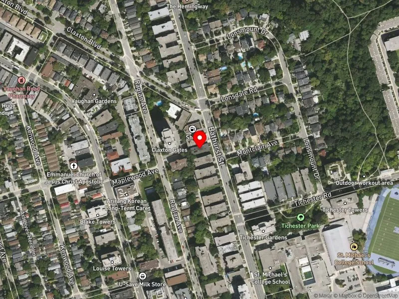 RentSafeTO apartment evaluation satellite view of 1580 BATHURST ST in Toronto-St. Paul's, Toronto